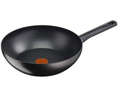 Lagostina Rigenera Green Wok Antiaderente in Alluminio 100% Riciclato Ø 28 cm, Padella Induzione Gas e Forno, con Indicatore Cottura Lagospot, Rivestimento Antigraffio, Manico Ergonomico in Bakelite