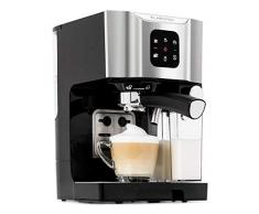 Klarstein BellaVita - Macchina da Caffè Macinato, per Espresso, per Cappuccino e Latte Macchiato, Macchinetta Caffe con Montalatte da 0,4 L, 20 Bar, Serbatoio da 1,4 L, per 1 o 2 Tazze, Argento