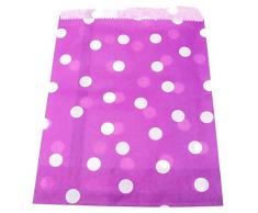 100x bustine 13*17CM carta porta confetti,dolce,pane,colorata pois matrimonio (VIOLA)
