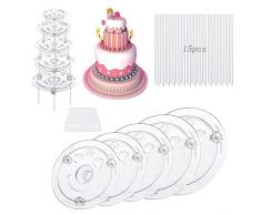 Sheng Ou Alzata per torte,Base per torta,Costruisci una torta impilata,Alzata per torta riutilizzabile,Adatto per supporto per torta nuziale,Alzata ecologica per torte