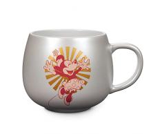Disney Store tazza ufficiale con Minnie e Topolino color argento, 595 ml, tazza in gres con grafica dei personaggi, lavabile in lavastoviglie e adatta al microonde