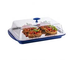 Aps Thermo-Set 5 pezzi - Set di vassoi di alta qualità composto da un vassoio robusto, un vassoio in acciaio inossidabile, due accumulatori di raffreddamento e una cappa di freschezza