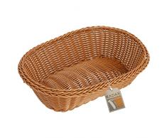 Cesto intrecciato di Kadax, cestino del pane fatto di polipropilene, cestino di frutta, cestino alimentare in 3 diversi colori, cestino per la colazione, (marrone, ovale)