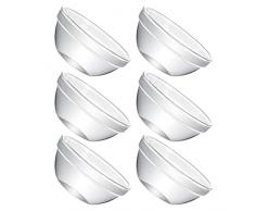 Angoily 6Pcs Stacked Ciotole Di Vetro Mini Trasparente Ciotola Di Insalata Di Vetro Resistente Calore Cibo Ciotola di Vetro per Le Salse Chutneys Marmellate