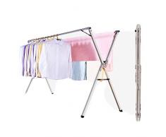 Stendino Da Interno Pieghevole, Semplice Da Pavimento In Acciaio Inossidabile A Scomparsa Senza Installazione Copri Stendibiancheria, Stendino Da Esterno Per Balcone In Giardino ( dimensioni : 2.0M )