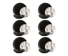 Set piatti Eclissi in stoneware, 18 pezzi nero