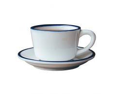Tazzine da caffè Retro Liscio Tazza di caffè, Fatto a Mano Tazza di tè in Ceramica, Bicchiere, semplici piattini Set, Stile Asiatico, Nizza Regalo, 7,85 Once Bianco Tazza dAcqua