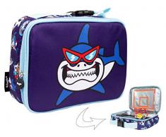 FRINGOO Borsa Porta Pranzo Termica Isolata per Bambini e Ragazzi a Tema Basket, per Portare Cibo e Snack a Scuola, all’Asilo o ai Picnic Tenendolo Freddo