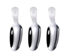 TOPBATHY 3 cucchiaini con manico corto, mini cucchiaini da sale, condimenti, cucchiaio da dessert, tè, caffè, dessert, zucchero, cucchiaino da tè per la cucina domestica, argento