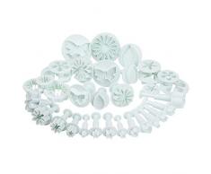 LIHAO Fondant Set 33 pezzi di Stampi e Formine per Crostate, Dolci, Tartine, Glasse, Torte, Argille, Fondenti, Pasta di Zucchero, Focaccine e Biscotti (10 Set, 33 pz)