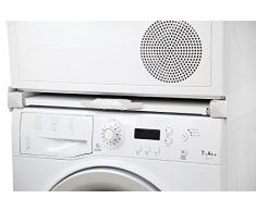 Meliconi Base Tower Kit di Sovrapposizione Universale per lavatrice e asciugatrice, Metallo, Bianco