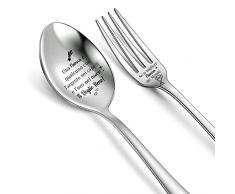 Nonna Cucchiaio Da Zuppa Forchetta Set Nonna Pranzo Cena Colazione Cucchiai Forchette La Apprezza Regalo Compleanno Inciso Al Laser Gelato Dessert Cucchiaio Regalo Di Natale Migliore Nonna Del Mondo