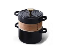 N/A MMCJQ Ceramica casseruola Fornello, Casalinghi Gas stufato casseruola, Resistenza alle Alte Temperature, Cucina a Gas, Pietra ollare, Steamer Pot (Color : Black)