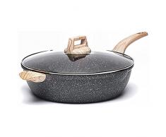 KASANOVA Padella Antiaderenti con Coperchi 32cm,Profondità Padelle,Wok con Rivestimento Antiaderenti Per tutte le fondi di calore Induzione