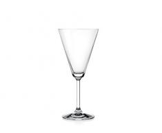 H&H Confezione 6 Vetro Jazz Trasparente Acqua Cl22 Calici Vino, 22 cl