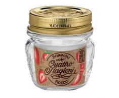 Bormioli Rocco - Set di 12 vasetti per marmellata in vetro, con coperchio ermetico a vite di Quattro Stagioni, contenitore per alimenti, 80 ml x 12 barattoli