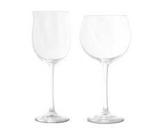 Bohemia Crystal H&H Servizio 12 Vetro Vintage (6 +6) Calici Vino Bicchieri tavola, Pezzi