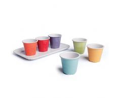 Excelsa Coffee Color Servizio Tazzine da caffè, Porcellana, Multicolore, 50 milliliters