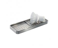 InterDesign 65980EU Vassoio Lavandino Forma, Metallo, Argento, 5x5x5 cm