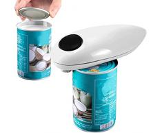 NIKJEBDF Apriscatole elettrico apriscatole aiuta gli anziani, i pazienti con artrite e apriscatole automatico, apriscatole elettrico One-Touch per tutte le dimensioni di lattine rotonde bianche