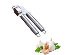 Schiaccia Aglio,Spremiaglio,Garlic Press,Spremiaglio Manuale,Schiaccia Aglio in Acciaio Inox,Spremiaglio Professionale,Pressa Aglio,per Tagliare lo Zenzero e lAglio,Facile da Pulire,per Casa Cucina
