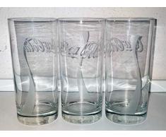 / Vetro/Bicchieri/Retro/Vintage / anni 80 / 3 x 0,3 litri / qualità gastronomica / Coca-Cola