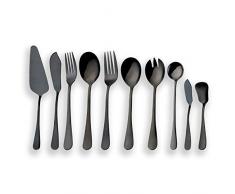 Berglander Set di posate da tavola in acciaio inossidabile, set di posate, server per torta, coltello da pesce, forchetta per pesce, cucchiaio da portata, forchetta da portata, cucchiaio da insalata