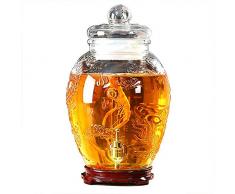 Dispenser per bevande in vetro barattolo con rubinetto in metallo, coperchio in vetro, bicchieri per acqua, succo, birra, vino, liquore, Kombucha Iced Punch: le migliori bevande fredde, 6L/8L/10L/15L