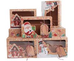 Scatola per torta regalo fai da te, Forniture per scatole regalo per feste di Natale, Confezione regalo per torta con biscotti e caramelle 12 pezzi