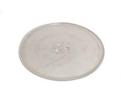 Piatto universale per microonde, girevole, in vetro, con 3 fissaggi, da 255 mm