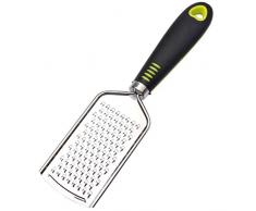 Grattugia piccola in acciaio inox, affettatrice grattugia grattugia parmigiano grattugia limone manico in silicone per patate zucchine carote mele cavoli e formaggio a pasta molle, 1 pezzo