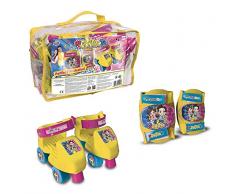 Grandi Giochi Me Contro Te Set Pattini con Protezioni, Colore Giallo/Rosa/Azzurro, MEU07000