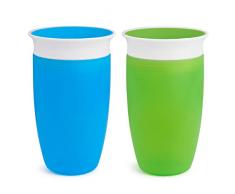 Munchkin Miracle 360 ​Tazza di Apprendimento Verde/Blu, 296 ml/10 oz, Confezione da 2