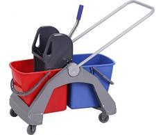 Chiner - Carrello per la pulizia con doppio secchio da 30 litri e pressa Carrello per la pulizia professionale con ruote e doppio cubo Albert Pro