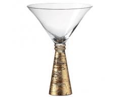 Bicchiere da martini, bicchiere per cocktail, bicchiere in vetro, collezione"GOLDEN DUST", oro/trasparente, 18 cm (AMARA DESIGN powered by CRISTALICA)