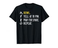 Ciotola urlare a 10 Pin Pregare per la ripetizione di ricambio Retro Bowling Maglietta