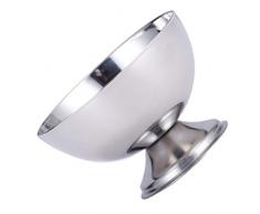 DOITOOL Footed Coppe da Dessert Tazza Tazza in Acciaio Inox Ciotole Ciotole Piatto per Antipasto Parfait di Insalata di Frutta Budino Spuntino