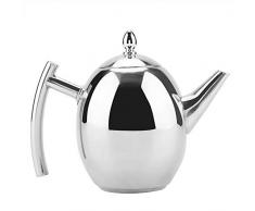 Teiera con Infusore Teiera 1000ML Tisaniera Inox Acciaio con Staccabile Filtro da Tè per Fogli Mobili,In Acciaio Inossidabile