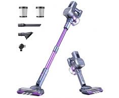 Lubluelu Aspirapolvere senza Fili 25000Pa 235W, Scopa Elettrica senza Fili Aspirapolvere Potente 25V/50Min Batteria Rimovibile Aspirapolvere senza Sacco Leggero per Pavimenti Tappeti (Viola)