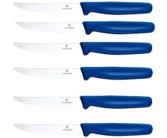 Victorinox Coltello da bistecca Appuntito 6 per confezione, Blu (Blau), taglia unica