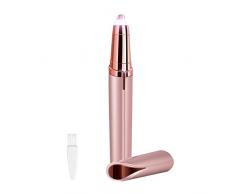 TingDongWei Epilatore per Sopracciglia, Elettrico Epilatore Sopracciglio Donna Rasoi, Portatile Epilatore Donna con Luce per la Depilazione Viso(Oro Rosa)