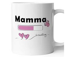 AL PRODUCTION Tazza Mug in Ceramica Festa della mamma MAMMA LOADING - Humor - Happy Mothers Day - Idea Regalo - Baby Shower (Rosa)