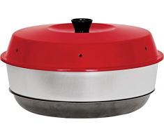 Forno da campeggio Omnia, alluminio, rosso/grigio, casseruola salvaspazio leggera