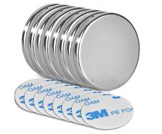 8PCS Calamita Potente, 30 x 3 mm Calamite Frigorifero Calamite Adesive, Magneti Neodimio Calamite Potenti, Calamita Adesiva per Casa Cucina Ufficio Scuola Garage