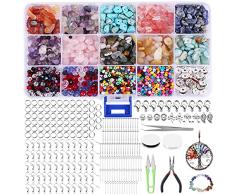 Kit per Gioielli Fai Da Te, Set Perline per Gioielli Fai Da Te 1606pcs, UNOLIGA Pietre e Cristalli per Gioielli Braccialetti Collane Anelli Orecchini