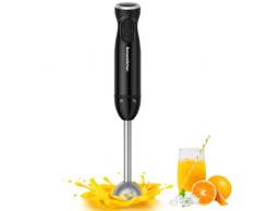 Bonsenkitchen Frullatore a Immersione 1000 W in Acciaio Inossidabile, Velocità Infinitamente Variabile, Bacchetta per Mescolare Gli Alimenti per Bambini, Zuppe, Purea, HB3201 (nero)