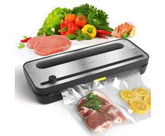 Yissvic Macchina Sottovuoto per Alimenti Taglierina, 1 Rotolo Sacchetti Sottovuoto Incluso, Macchina Sottovuoto Liquidi in Acciaio, Sigillatore Sottovuoto Automatico, per Alimenti Secchi e Umidi