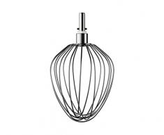 Kenwood Frusta in acciaio inox KAT71.000SS, accessorio per robot da cucina Kenwood, scopa per neve a palloncino adatta a tutti i robot da cucina Chef XL, lavabile in lavastoviglie, argento