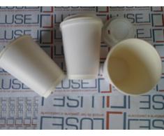 PZ 200 BICCHIERI IN CARTA BIANCO LATTE ML 400 PER CIOCCOLATA CALDA CAPPUCCINO CAFFE' E BEVANDE CALDE BICCHIERE CARTONE TERMICO PER CAFFE' + COPERCHIO