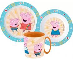 Set di stoviglie per bambini con piatto, ciotola M e tazza, per ragazzi e M (Peppa Pig)
